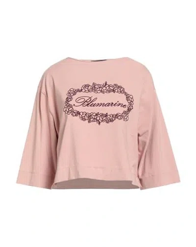 Blumarine Woman T-shirt Blush Size 12 Cotton, Elastane In Pink