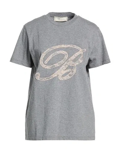 Blumarine Woman T-shirt Grey Size 8 Cotton In Gray