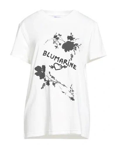 Blumarine Woman T-shirt Ivory Size 8 Cotton