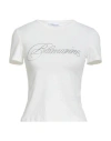 Blumarine Woman T-shirt Ivory Size 8 Cotton, Elastane