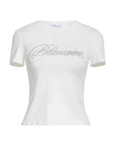 Blumarine Woman T-shirt Ivory Size 8 Cotton, Elastane