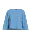 Blumarine Woman T-shirt Light Blue Size 10 Cotton, Elastane