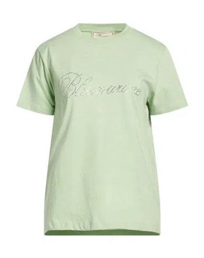Blumarine Woman T-shirt Light Green Size 8 Cotton