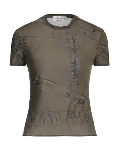 Blumarine Woman T-shirt Military Green Size 10 Polyamide, Elastane