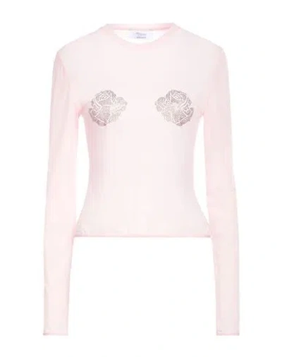 Blumarine Woman T-shirt Pink Size 8 Polyamide, Elastane