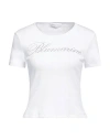 Blumarine T-shirt With Studs And Rhinestone Embroidery In White