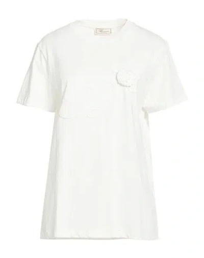 Blumarine Woman T-shirt White Size 6 Cotton, Polyester