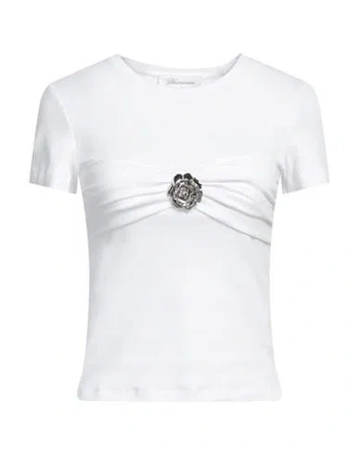 Blumarine Woman T-shirt White Size 8 Cotton