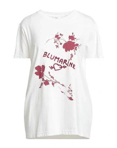 Blumarine Woman T-shirt White Size 8 Cotton