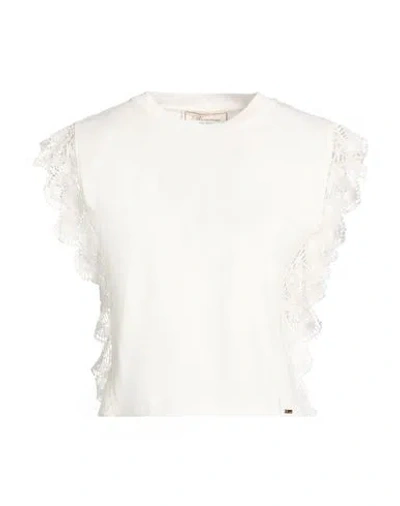 Blumarine Woman T-shirt White Size 8 Cotton