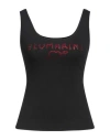 Blumarine Woman Tank Top Black Size 8 Cotton, Elastane In Black