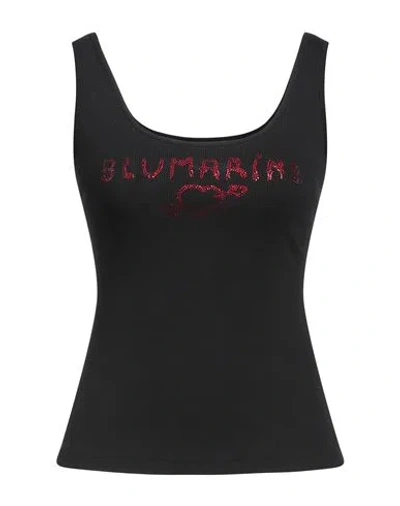 Blumarine Woman Tank Top Black Size 8 Cotton, Elastane