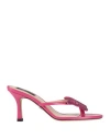 BLUMARINE BLUMARINE WOMAN THONG SANDAL MAGENTA SIZE 8 LEATHER