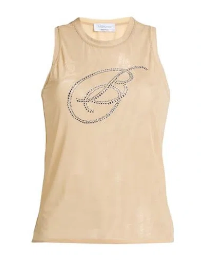 Blumarine Woman Top Beige Size 10 Polyamide, Elastane In Sand