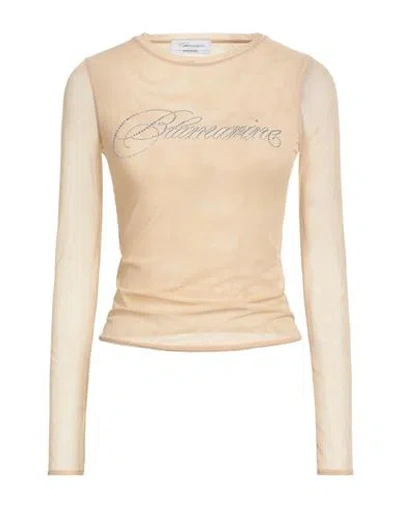 Blumarine Woman Top Beige Size 8 Polyamide, Elastane