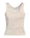 Blumarine Woman Top Beige Size L Viscose, Polyamide, Polyester In Beige