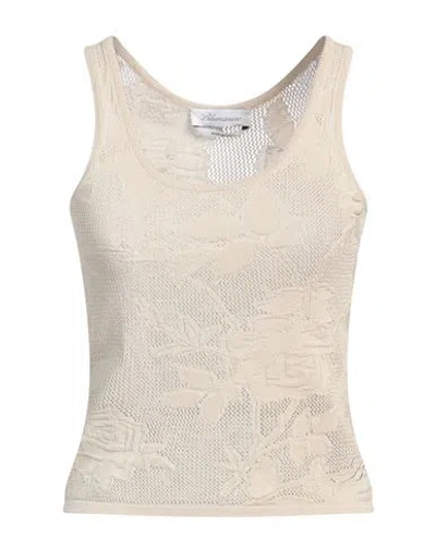 Blumarine Woman Top Beige Size L Viscose, Polyamide, Polyester