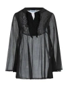 Blumarine Woman Top Black Size 4 Cotton, Silk In Black