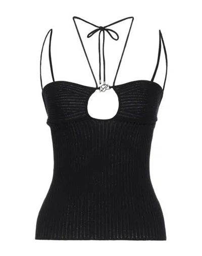 Blumarine Woman Top Black Size 4 Viscose, Polyester