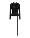 Blumarine Woman Top Black Size 6 Acetate, Silk In Black