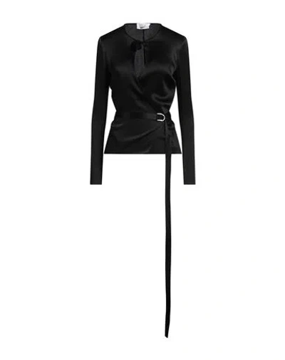 Blumarine Woman Top Black Size 6 Acetate, Silk