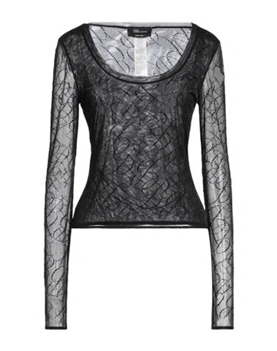 Blumarine Woman Top Black Size 6 Polyamide, Elastane