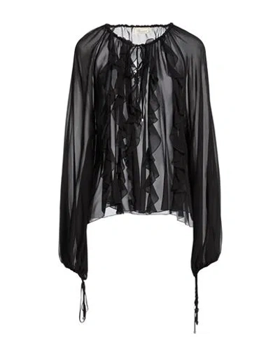 Blumarine Woman Top Black Size 6 Silk