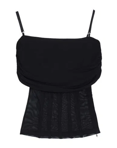 Blumarine Woman Top Black Size 6 Viscose, Polyamide, Elastane