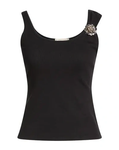 Blumarine Woman Top Black Size 8 Cotton, Elastane