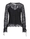 Blumarine Woman Top Black Size 8 Polyamide, Cotton, Viscose
