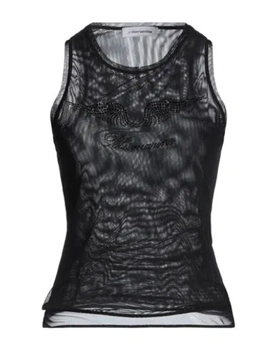 Blumarine Woman Top Black Size 8 Polyamide, Elastane