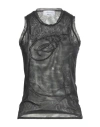 Blumarine Rhinestone-b Tulle Top In Black