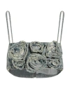 Blumarine Woman Top Blue Size 8 Cotton, Elastane In Blue