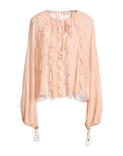 Blumarine Woman Top Blush Size 6 Silk In Pink