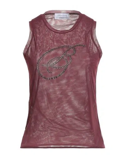 Blumarine Woman Top Burgundy Size 2 Polyamide, Elastane In Red