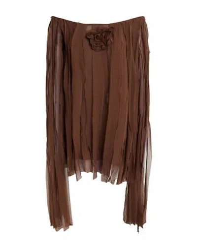 Blumarine Woman Top Dark Brown Size 8 Viscose