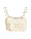 Blumarine Woman Top Ivory Size 6 Cotton, Polyamide In White