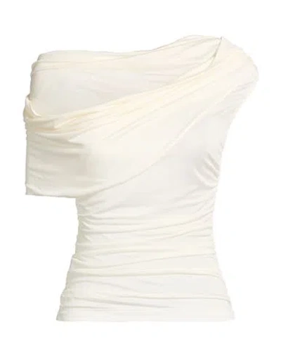 Blumarine Woman Top Ivory Size 8 Viscose In Neutral
