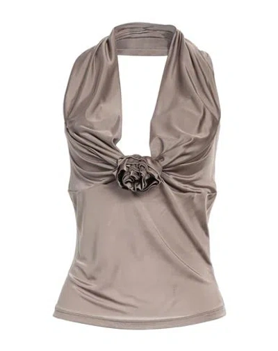 Blumarine Woman Top Light Brown Size 8 Viscose In Beige