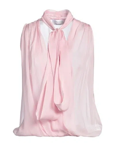 Blumarine Woman Top Light Pink Size 6 Silk