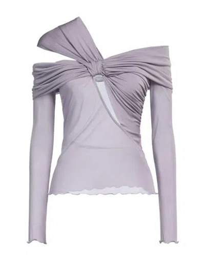 Blumarine Woman Top Lilac Size 2 Viscose In Purple