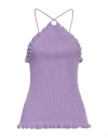 Blumarine Woman Top Lilac Size L Viscose, Polyester In Purple