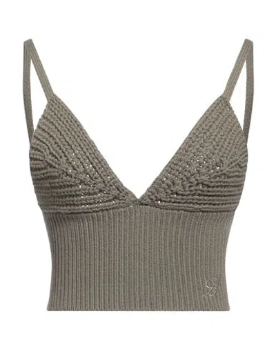 Blumarine Woman Top Military Green Size 6 Wool