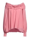 Blumarine Woman Top Pink Size 2 Silk, Elastane