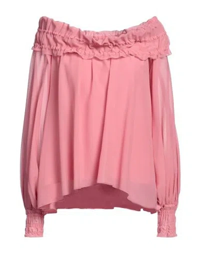 Blumarine Woman Top Pink Size 2 Silk, Elastane
