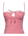 Blumarine Woman Top Pink Size 6 Polyester, Elastane, Polyamide In Pink