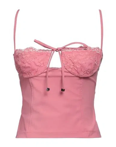 Blumarine Woman Top Pink Size 6 Polyester, Elastane, Polyamide