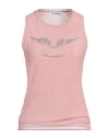 Blumarine Pink Crystal-cut Tank Top In N0114 Pink