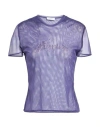 Blumarine Woman Top Purple Size 4 Polyamide, Elastane In Blue