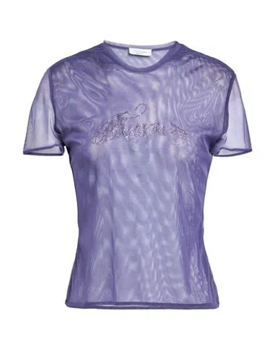 Blumarine Woman Top Purple Size 4 Polyamide, Elastane In Purple